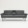 Panana Fabric Sofa Bed Sofabed with Drink Holders Recliner Free Bolster Cushions