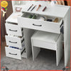 LED Lighted Mirror Vanity Makeup Desk Dressing Table Set With Drawers & Stool