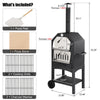 3-Tier Outdoor Garden Pizza Oven w/ Chimney Freestanding Charcoal BBQ Grill