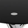 Black Tempered Glass Dining Table Round Kitchen Office Meeting Negotiation Table