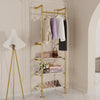 Heavy Duty Pipe Clothes Rail Wall Mounted Garment Rack Ladder Storage Shelves UK