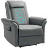 3D Kneading Massage Recliner Electric Reclining Chair with Footrest Remote Grey