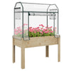 Wooden Greenhouse Planter Box With Cover Raised Garden Bed Vegetables NEW UK