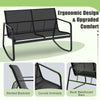 Outdoor Rocker Chair Conversation Set 4 Piece Patio Rocking Set Black