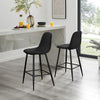 **Seconds** Corona Black Faux Leather Bar Chair With Black Legs Set of 2