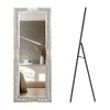 Crushed Diamond Full-Length Mirror Crystal Dressing Silver Sparkly Floor Stand