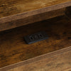 Double Bed Frame Industrial Metal Platform Bed with Headboard & Storage Space