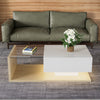 Coffee Table with LED, High-Gloss Tea Table With Drawer Living Room Furniture