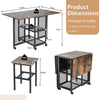 Costway 3 Pcs Foldable Dining Table Set Drop Leaf Expandable Dining Table