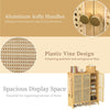Bamboo Shoe Cabinet Storage Cupboard Footwear Stand Rack Rattan Doors Side Hooks