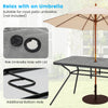 125 x 75 cm Patio Dining Table Outdoor Heavy-duty Metal Table w/ Umbrella Hole