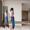 LED Sanding Mirror Jewelry Cabinet Makeup Vanity Armoire Jewelry Organizer Black