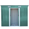 Outdoor Tool Box with Base Pent Roofing Steel Garden Shed House,Green,4ftx6ft
