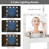 White LED Dressing Mirror Makeup Table Bedroom Vanity Unit Set with Stool Drawer