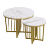 Nest of Tables Set of 2 Round Coffee Table White Side End Table for Living Room