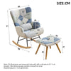 Boucle Rocking Chair with Footstool Lazy Cozy Leisure Seating for Living Room