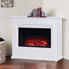 34" Electric Fireplace LED Log Fire Flame White Fire Surround Mantlepiece Heater