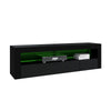 Black TV Unit Stand Cabinet Sideboard High Gloss Front & Matt Body RGB LED Light