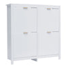 Shoe Storage Cabinet Cupboard 4 Door Hallway Organiser Compact Space Saver