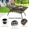 150CM Outdoor Dining Table All-Weather Cast Garden Aluminum Table w/Umbrell Hole