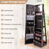 360° Swivel Armoire Storage Unit w/Full Length Mirror-Coffee