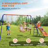 4 in 1 Garden Swing Set with Double Swings, Glider, Slide, Ladder for Outdoors