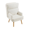 Upholstered Sherpa Fabric Sleeper Recliner Armchair Sofa Lounge Chair Footstool