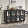 Sideboard Kitchen Buffet Cupboard Console Table with Glass Doors Cabinet 2 Shelf