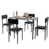 5 Piece Dining Table and Chairs Set Wooden Space Saving with Metal Frame Kitchen