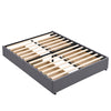 4FT6 DOUBLE BED LINEN FABRIC UPHOLSTERED BED FRAME WITH 4 STORAGE DRAWERS GREY