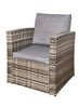 4 Piece Mix Grey Rattan Garden Sofa Set Outdoor Furniture Table Chairs & Cushion