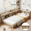 WOODEN STORAGE BED FRAME WITH SLATS AND SHELVES 3FT SINGLE FOR KIDS, TEENAGERS