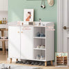 Shoe Cabinet Rack 2 Door 3 Cells Cupboard Footwear Stand Wooden Storage Unit