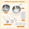Toddler Wooden Toy Set Kitchen Accessory Playset w/ Ice Maker-Brown
