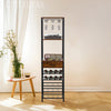 20 Bottles Wine Rack Freestand Floor w/Drawer Tall Wine Bar Stand Shelf Display