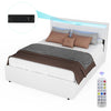 Double Size Bed Upholstered Bed Frame w/ LED & 4 Drawer Storage,USB Charging UK