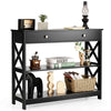 X-Design Entryway Table 3-Tier Console Table Living Room Sofa Table-Black