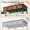 Computer Desk Home Office Desk with 4 Hanging Hooks-Coffee