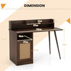 Computer Desk Writing Study Desk Workstation Table w/ Storage Cabinet & Hutch