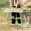 Garden Barbecue Smoker Burner Charcoal Grill & Mesh Camping Outdoor Cooking