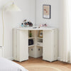 Corner Dressing Table Workstation Foldable Shelf Storage Display Desk Cupbpard