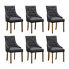 1/2/4/6 Dining Chairs Armchair High Back Linen/Velvet Upholstered Wood Legs Home