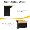 Rolling Kitchen Island W/Drop Leaf Countertop Storage Cabinet Trolley 4 Doors