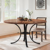 Round Dining Table for 4-6 People, 120cm Farmhouse Kitchen Table Rustic Brown