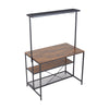Kitchen Island Counter Top Breakfast Bar Dining Table Along 5 Tiers Storage Rack