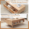 Living Room Rectangular Accent Table with Solid Wood Legs