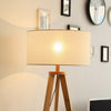 Bedside Light Free Standing Floor Lamp Tripod Holder Storage Shelf Linen Shade