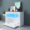 White Modern TV Stand Sideboard Cabinet With Storage 100cm High Gloss LED Light