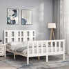 Lechnical BQ Bed Frame with Headboard White 120 x 200 in Solid Wood, Bed M3Q0