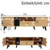Elegant TV Lowboard Stand Unit with Drawers & Storage Cabinet, 170x40x50.5cm